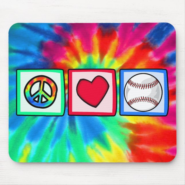 Peace, Love, Baseball Mouse Pad (Front)