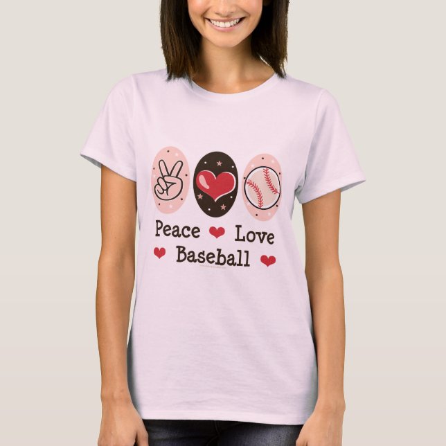 Peace Love Baseball Organic T shirt (Front)