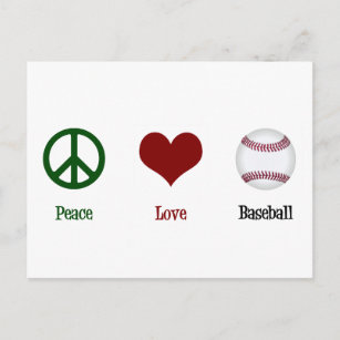 Peace Love Baseball Postcard