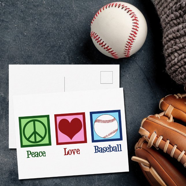 Peace Love Baseball Postcard (Creator Uploaded)