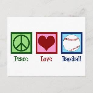 Peace Love Baseball Postcard