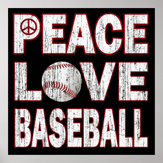 PEACE LOVE BASEBALL POSTER (Front)