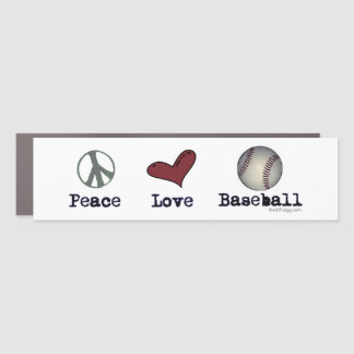Peace Love Baseball Premium Car Magnet