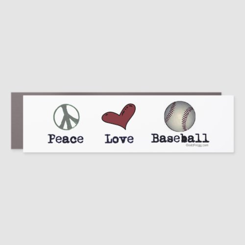 Peace Love Baseball Premium Car Magnet