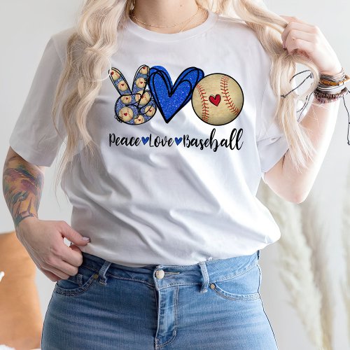 Peace Love Baseball T_Shirt