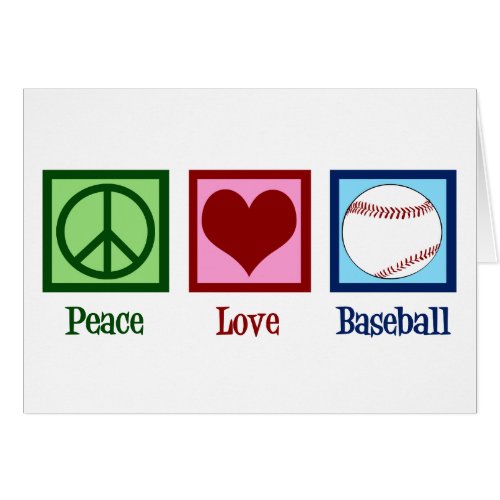 Peace Love Baseball Team Holiday Card
