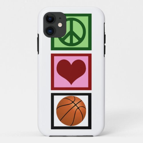 Peace Love Basketball iPhone 11 Case