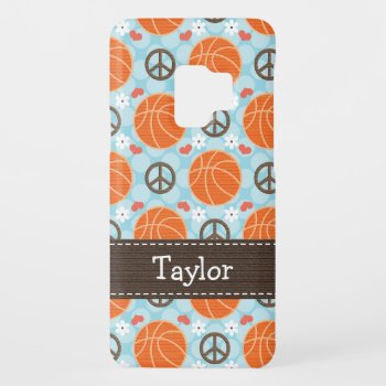 Peace Love Basketball Case-mate Samsung Galaxy S9 Case by cutecases at Zazzle