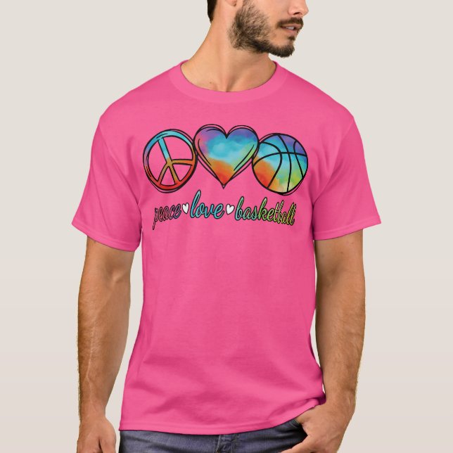 Peace Love Basketball Cute Women Girls Basketball  T-Shirt (Front)