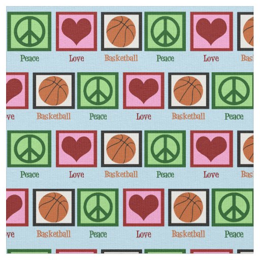 Peace Love Basketball Fabric