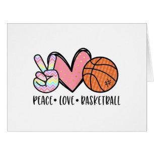Peace Love Basketball Heart for Women Teens Tween Cards