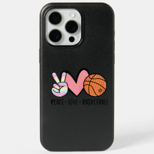 Peace Love Basketball Heart for Women Teens Tween iPhone 15 Pro Max Case