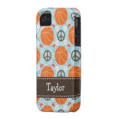 Peace Love Basketball iPhone 4 Case Mate Tough Cov (Back Left)