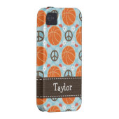 Peace Love Basketball iPhone 4 Case Mate Tough Cov (Back/Right)