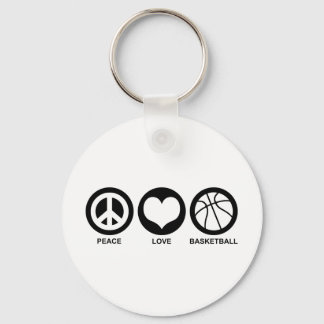Peace Love Basketball Keychain