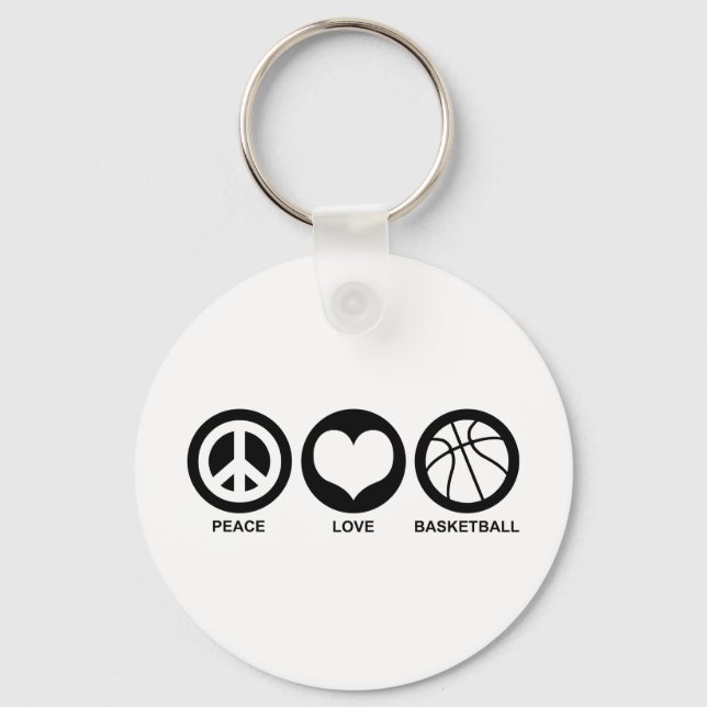 Peace Love Basketball Keychain (Front)