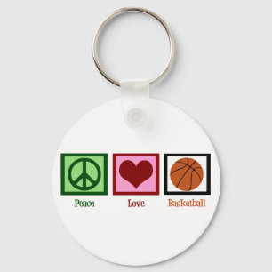 Peace Love Basketball Keychain