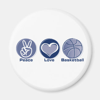 Peace Love Basketball Magnet
