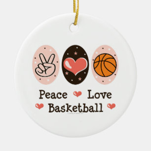 Peace Love Basketball Ornament