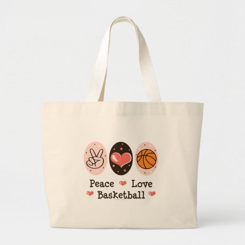 Peace Love Basketball Tote Bag