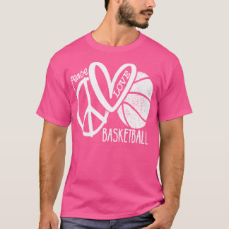 Peace Love Basketball Vector T-Shirt
