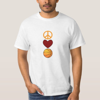 PEACE LOVE BASKETBALL (vertical) T-Shirt