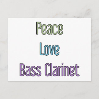 Peace, Love, Bass Clarinet Postcard