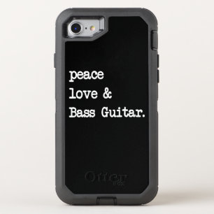 Peace Love & Bass Guitar Musician Guitaris OtterBox Defender iPhone SE/8/7 Case
