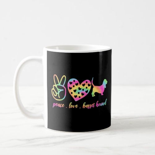 Peace Love Basset Hound For Women Kids Bassets Hou Coffee Mug