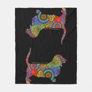 "Peace Love & Basset Hounds" Pop Art Blanket