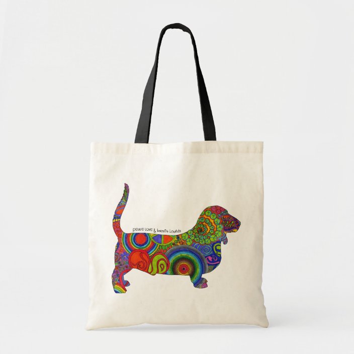 basset hound tote bags