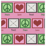 Peace Love Baton Twirling Fabric