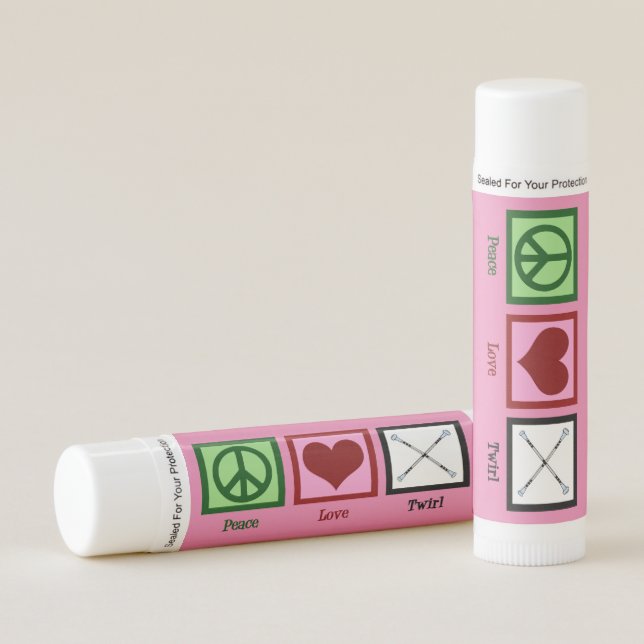 Peace Love Baton Twirling Lip Balm (Front)