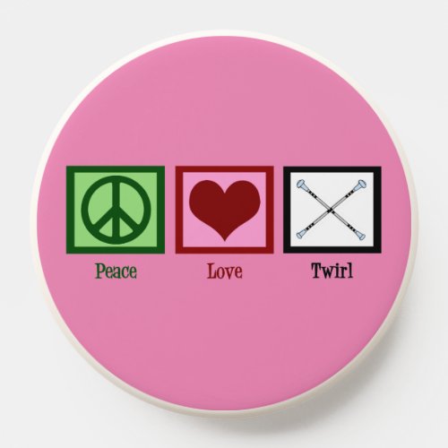 Peace Love Baton Twirling Pink PopSocket