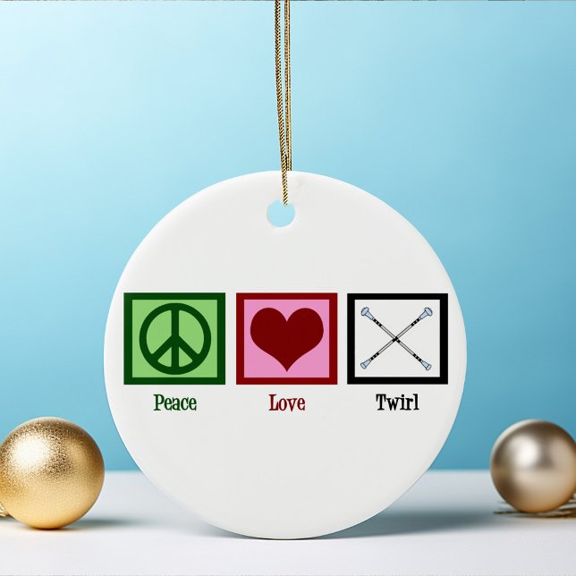 Peace Love Batons Ceramic Ornament (Creator Uploaded)