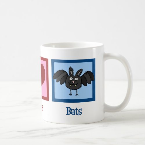 Peace Love Bats Coffee Mug