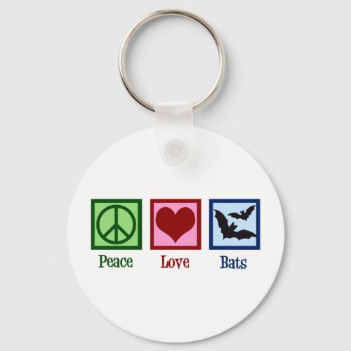 Peace Love Bats Keychain