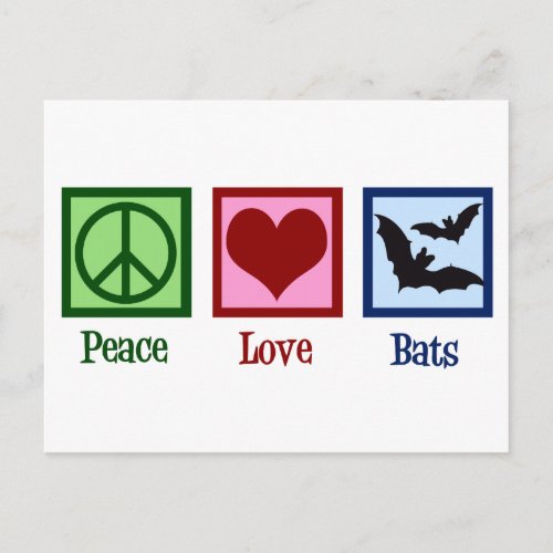 Peace Love Bats Postcard