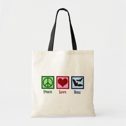 Peace Love Bats Tote Bag