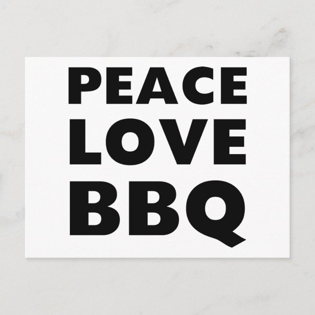 Peace Love BBQ Postcard (Front)