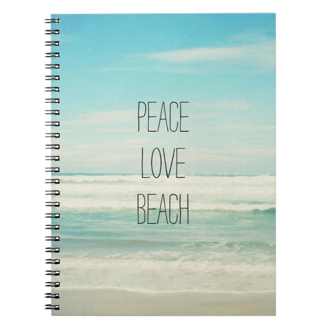 Peace Love Beach Notebook (Front)