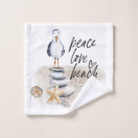 Peace Love Beach Seagull Coastal