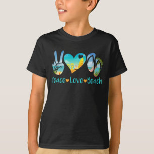 Peace Love Beach Summer Vacation Sunglasses T-Shirt
