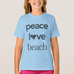 Peace Love Beach - Sun Fun Motivational Graphic T-Shirt
