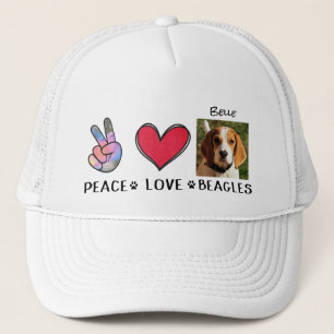 Peace Love Beagle Dog Lovers Trucker Hat