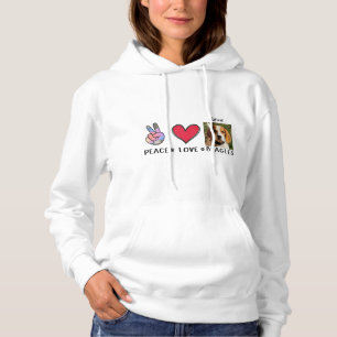 Peace Love Beagle Dog Owner Hoodie
