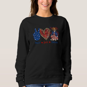 Peace Love Beagle Dog Patriotic America Flag 4th J Sweatshirt