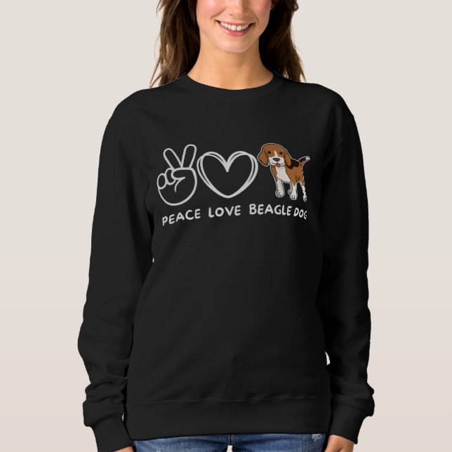 Peace Love Beagle Dog Retro Beagle Dog Sweatshirt (Front)