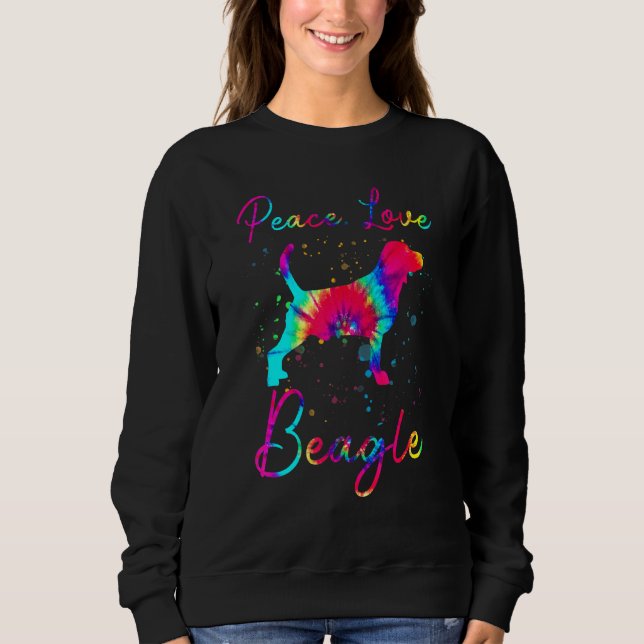 Peace Love Beagle  Dog Sweatshirt (Front)
