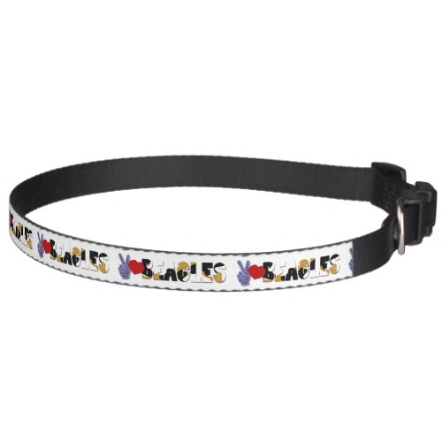 Peace love Beagles Pet Collar